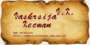 Vaskrsija Kecman vizit kartica